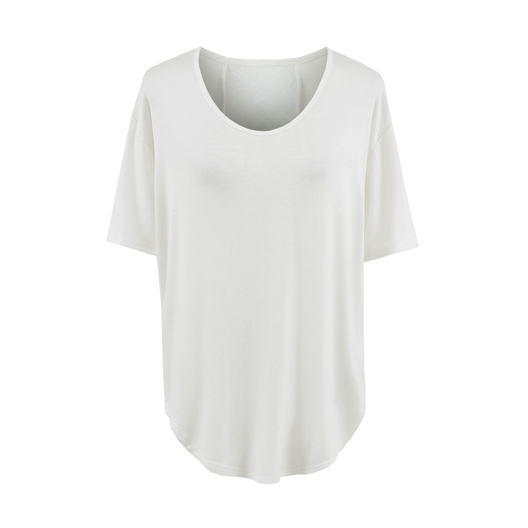 Dame afslappet T-shirt med elegant rygdetalje Stilla