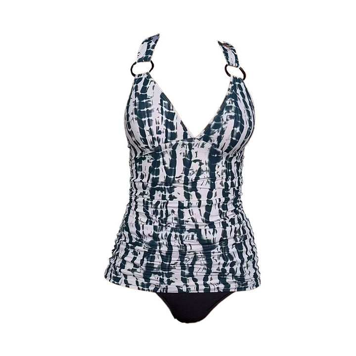 Dame Tankini-top med moderne omslagssnit og elegant ringdetalje Skovae