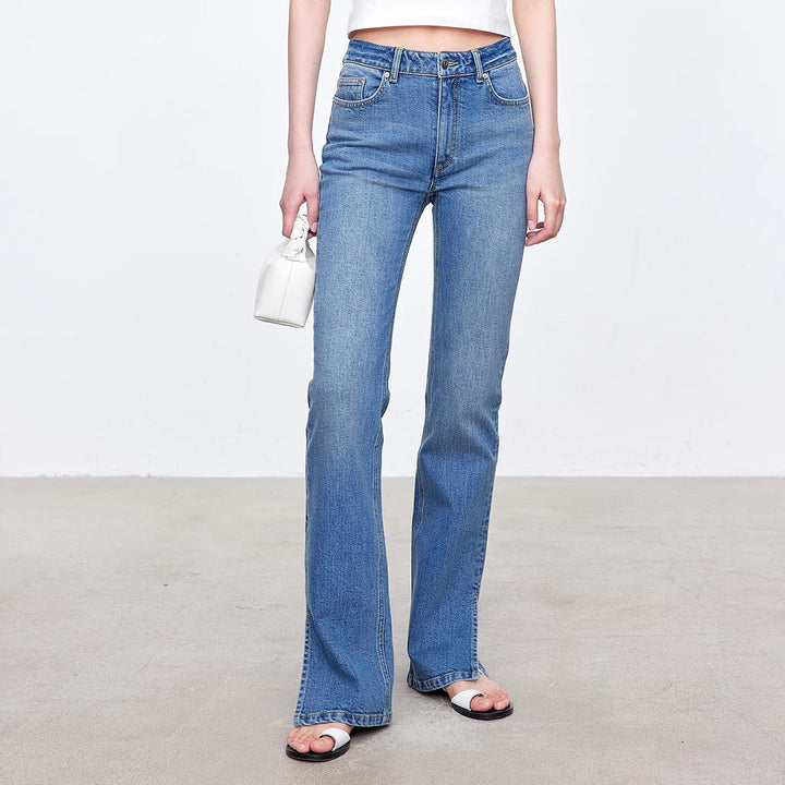 Dame højtaljede flared jeans med tidløst elegant snit Stilla