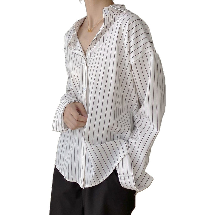Kvinder Klassisk Skjorte Bluse med Fine Striber Stilla