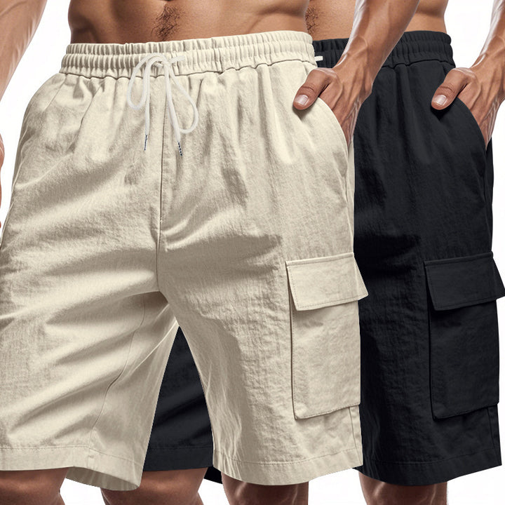 Herren Cargo-shorts med praktiske sidelommer og elastisk talje Stilla