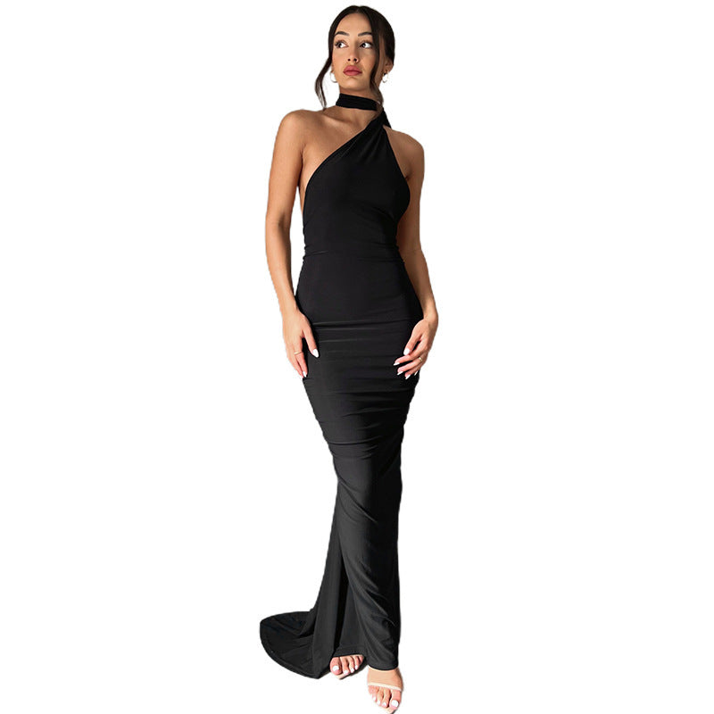 Dame Elegant langermet One-Shoulder Kjole Skovae