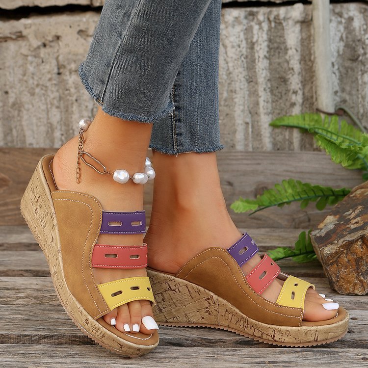 Dame kile-sandaler med farverige remme Stilla