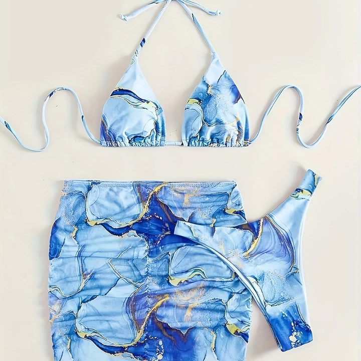 Dame Triangel-Bikini med moderne omslagsskørt Skovae