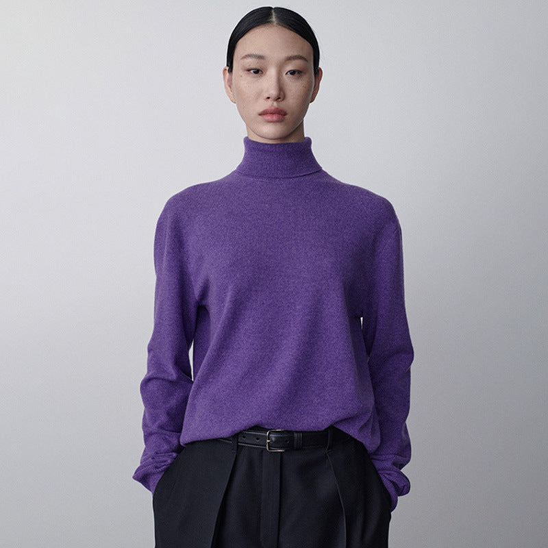 Dame rullekrave sweater lavet af luksuriøs kashmir-blanding med afslappet pasform Stilla