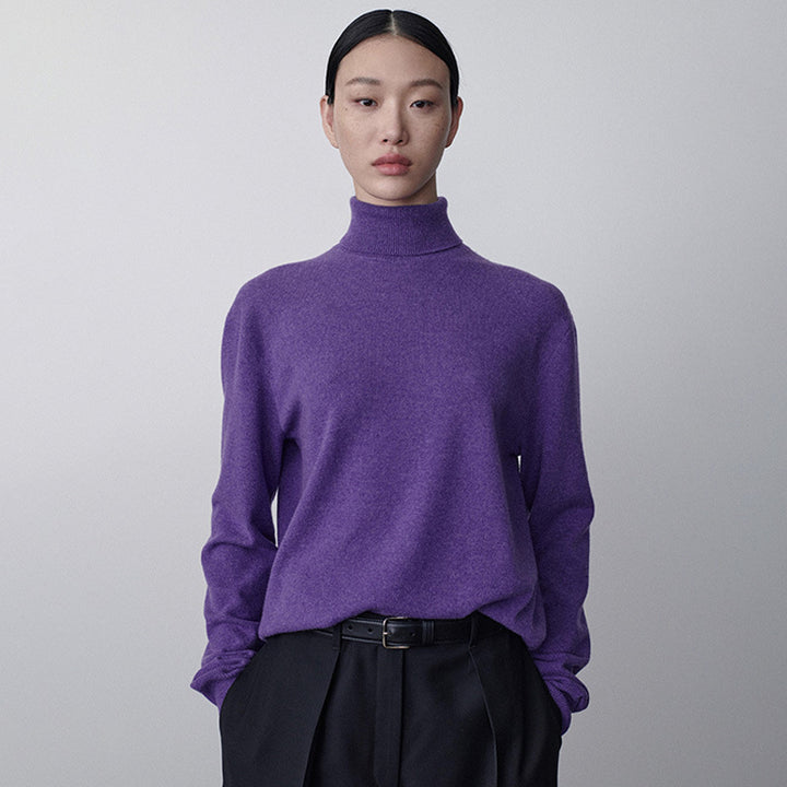 Dame rullekrave sweater lavet af luksuriøs kashmir-blanding med afslappet pasform Stilla