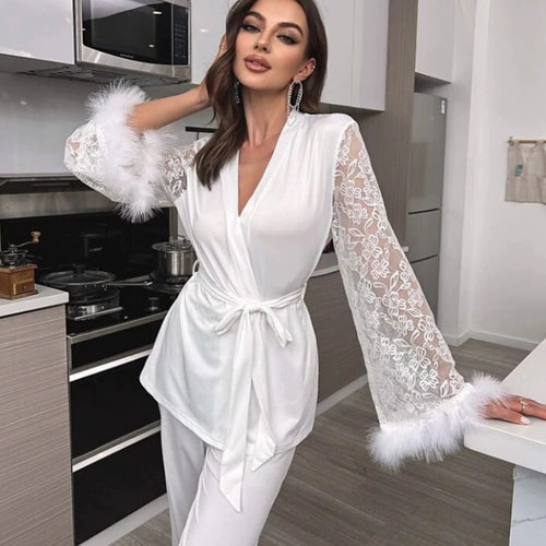 Dame elegant jumpsuit med spidsærmer Stilla