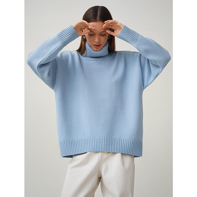 Dame Oversized Pullover med højstående krave Stilla
