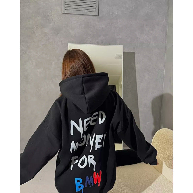 Kvinder Oversized Hoodie med stilfuld skrift Skovae