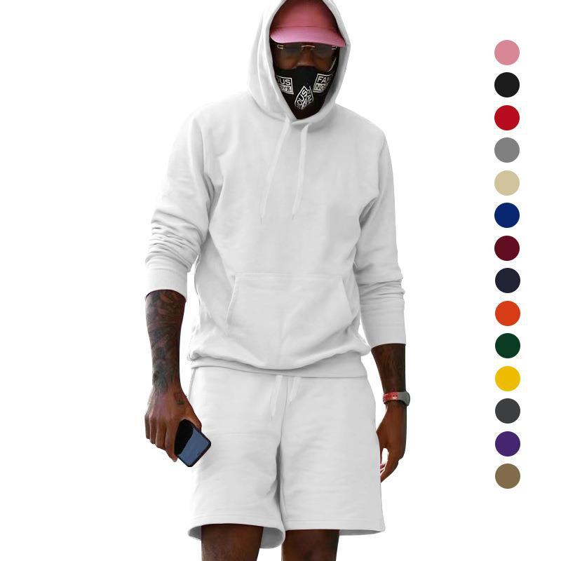 Herrer sporty hoodie og shorts sæt Stilla