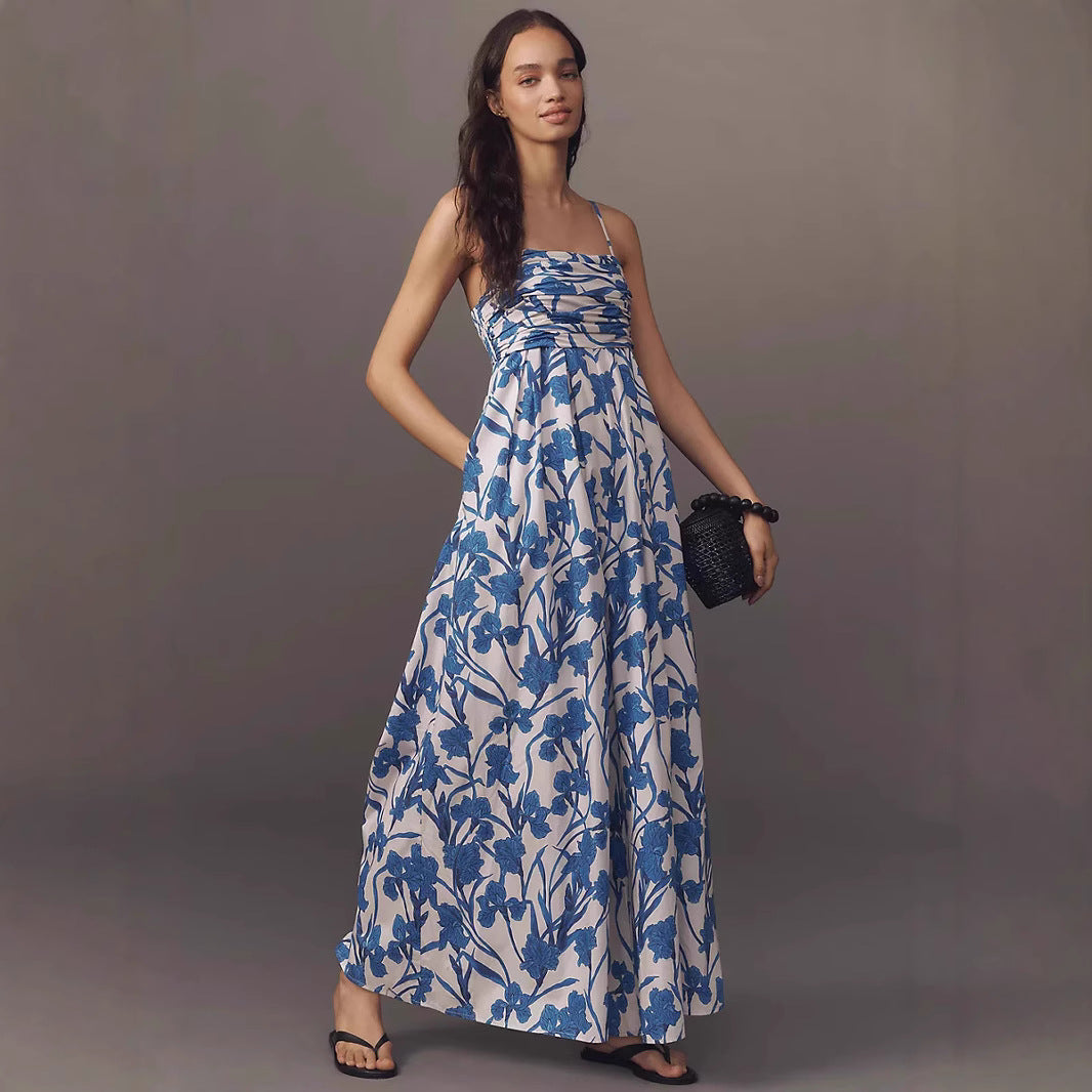 Kvinder Elegant Blomster Maxi Overall Stilla