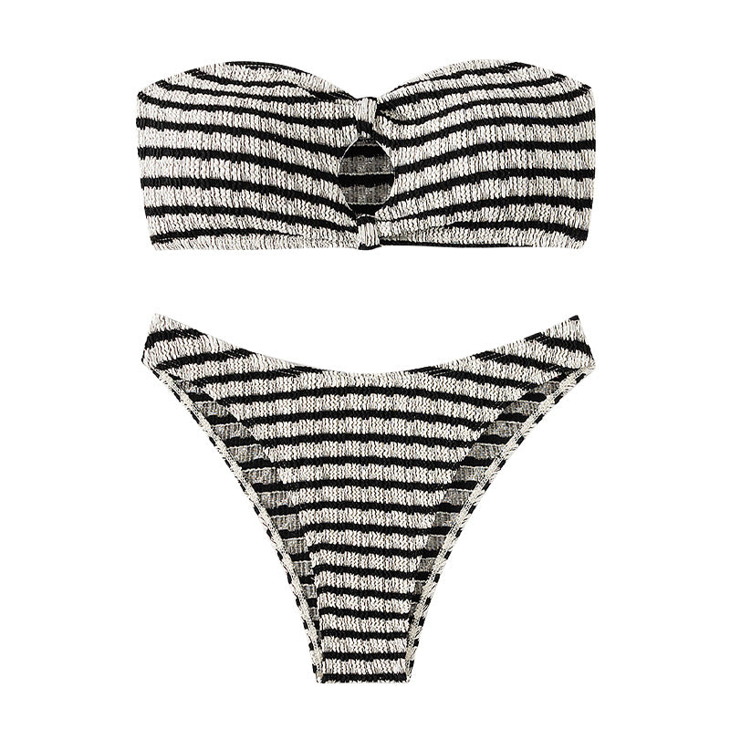 Dame Bandeau-Bikini med trendy udskæring Skovae