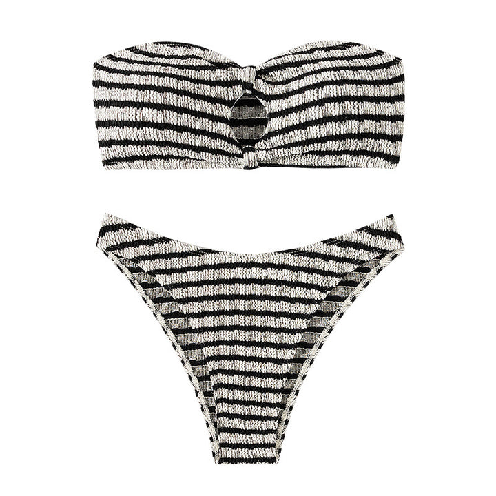 Dame Bandeau-Bikini med trendy udskæring Skovae