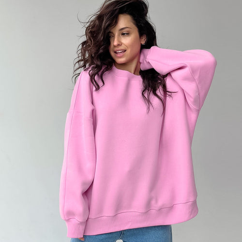 Dame Oversized Sweatshirt med høj krave og bløde ærmer Stilla