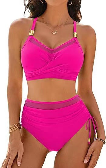 Dame Høj kvalitets Bikini-sæt med transparente accenter og moderigtigt indpakningsdesign Skovae
