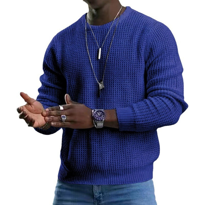 Herrer afslappet struktur sweater med moderne vaffelmønster Stilla