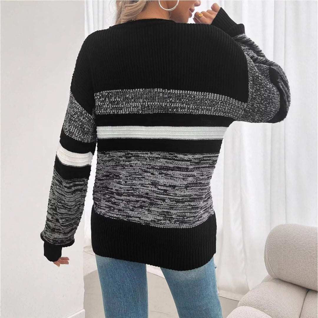 Kvindernes casual sweater med stribet design og løs pasform Stilla