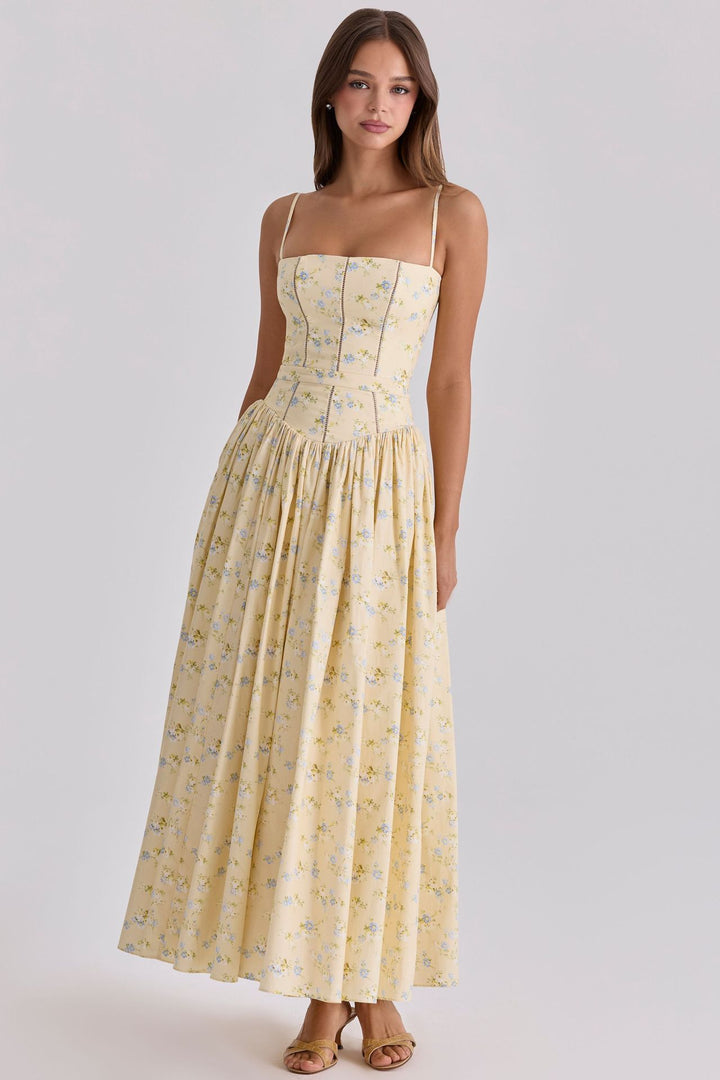 Damer nan taillet corsagekjole med spaghetti-stropper og voluminøs kjole nederdel Skovae