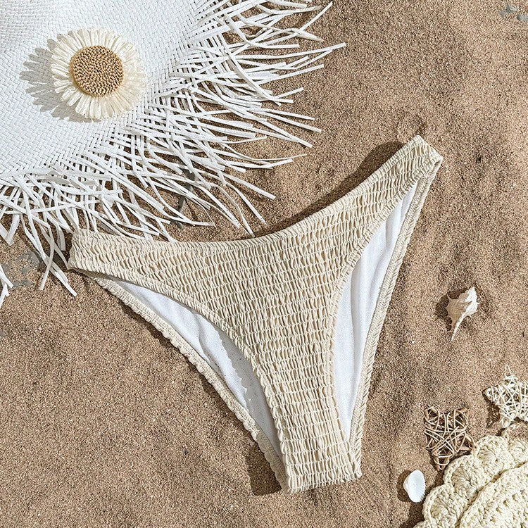 Dame høj talje bikini trusse med struktureret design Skovae