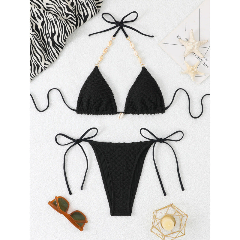 Damehækle-bikini-sæt i triangle-design med justerbare stropper Stilla