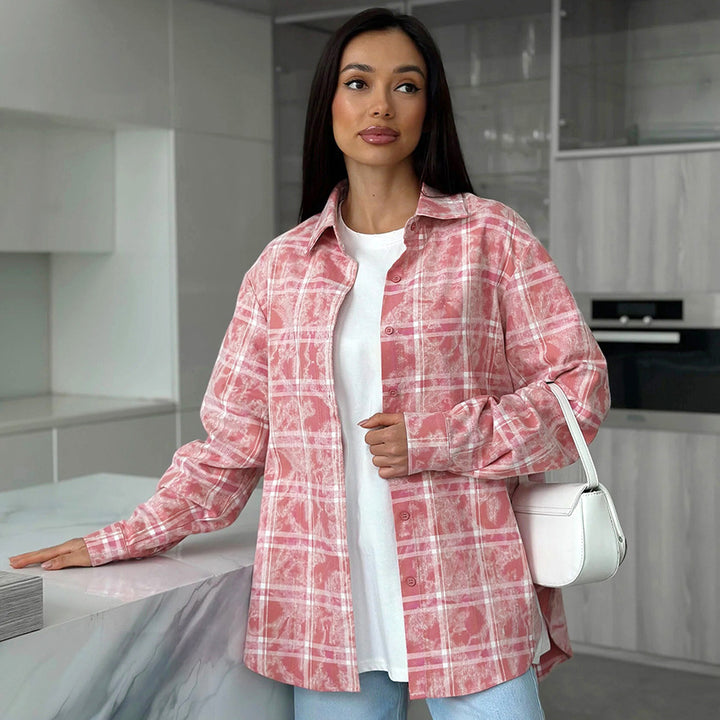 Dame Oversized Skjorte i blødt bomuldsblanding Stilla