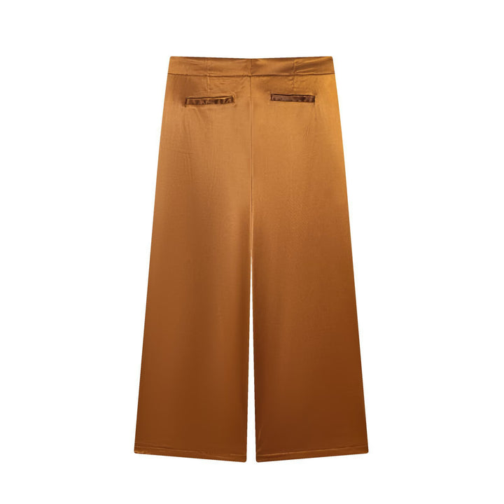 Dame elegant culotte-bukser med knapdetaljer og høj talje Skovae