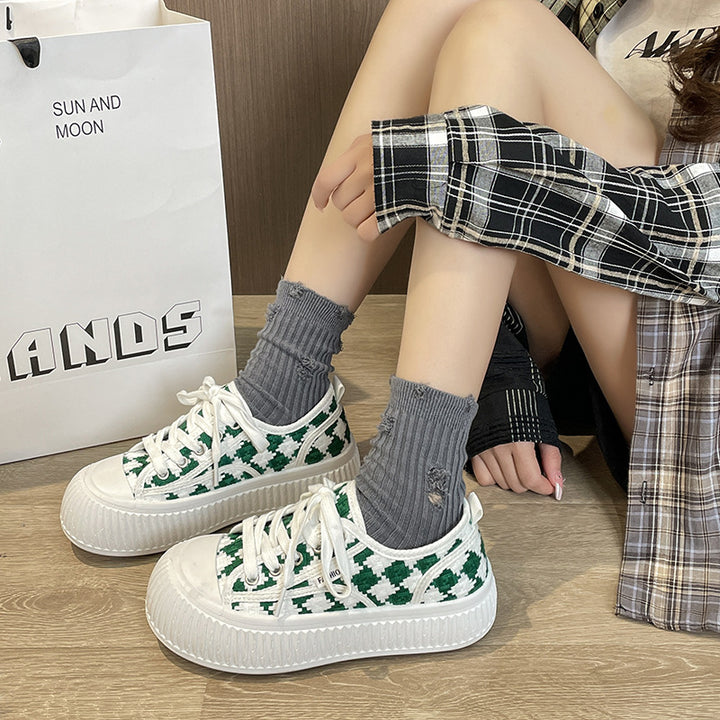 Dame Mode Plateau-Sneakers i klassisk ternet mønster Stilla