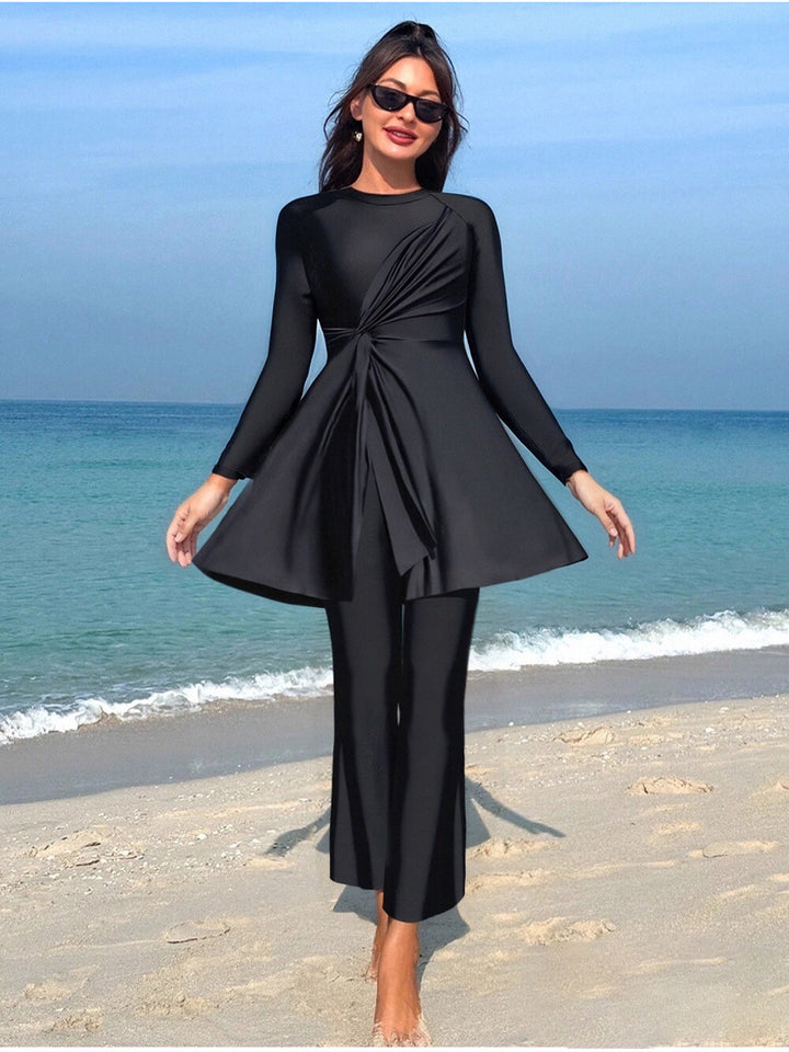 Dame Elegant asymmetrisk badedragt med drapering Skovae