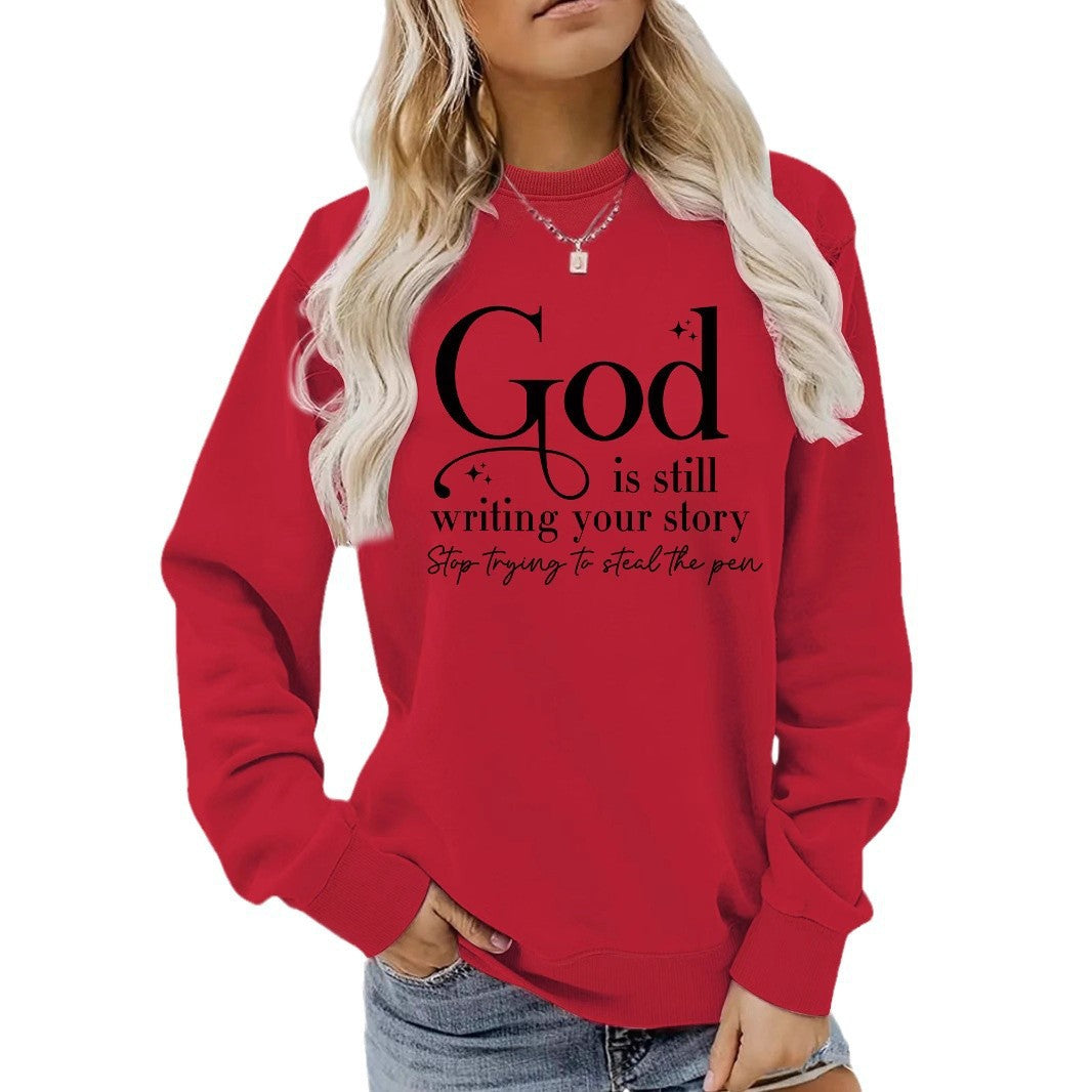 Kvinders sweatshirt med inspirerende skrifter Stilla