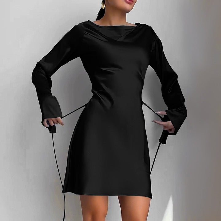 Dame Elegante Vrikle-Mini-Kjole Stilla