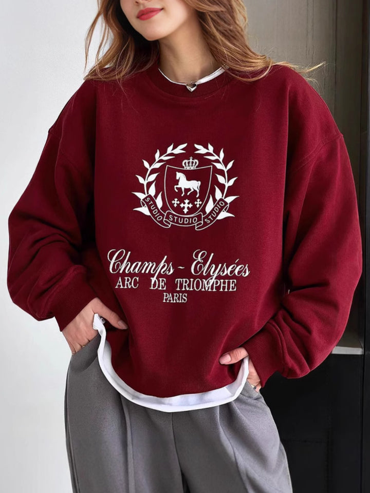 Dame Oversized Sweatshirt med ikonisk logo-design og komfortable materialer Stilla