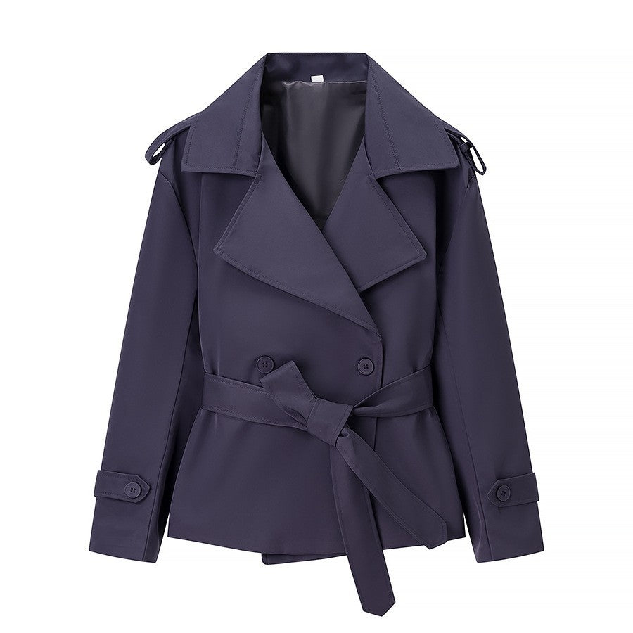 Dame elegant trenchcoat-jakke med taljerbar bælte Stilla