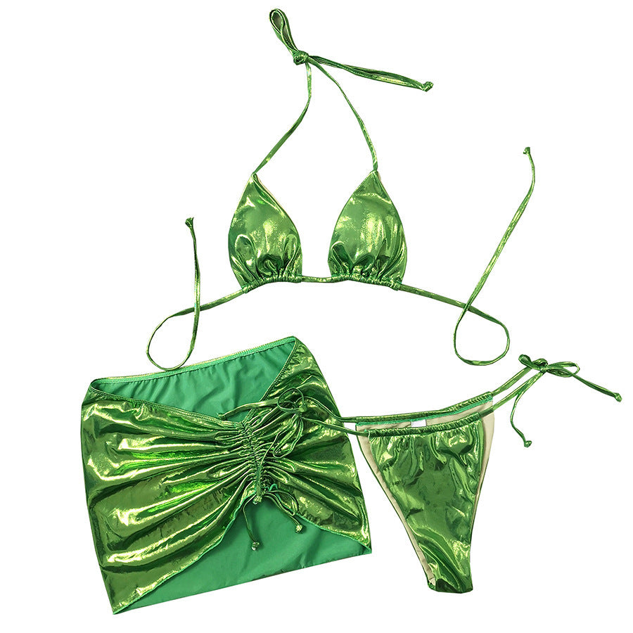 Dame Glinsende Bikinisæt med Wrap Skirt Stilla