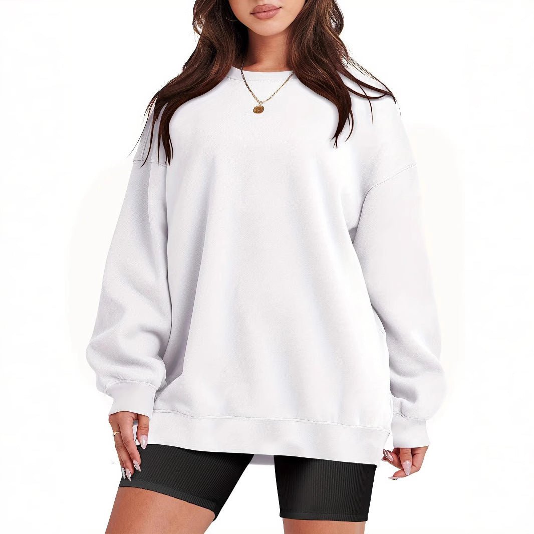 Kvinders sweatshirt i høj kvalitets bomuldsblanding og afslappet design Skovae