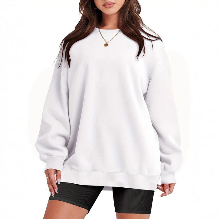 Kvinders sweatshirt i høj kvalitets bomuldsblanding og afslappet design Skovae