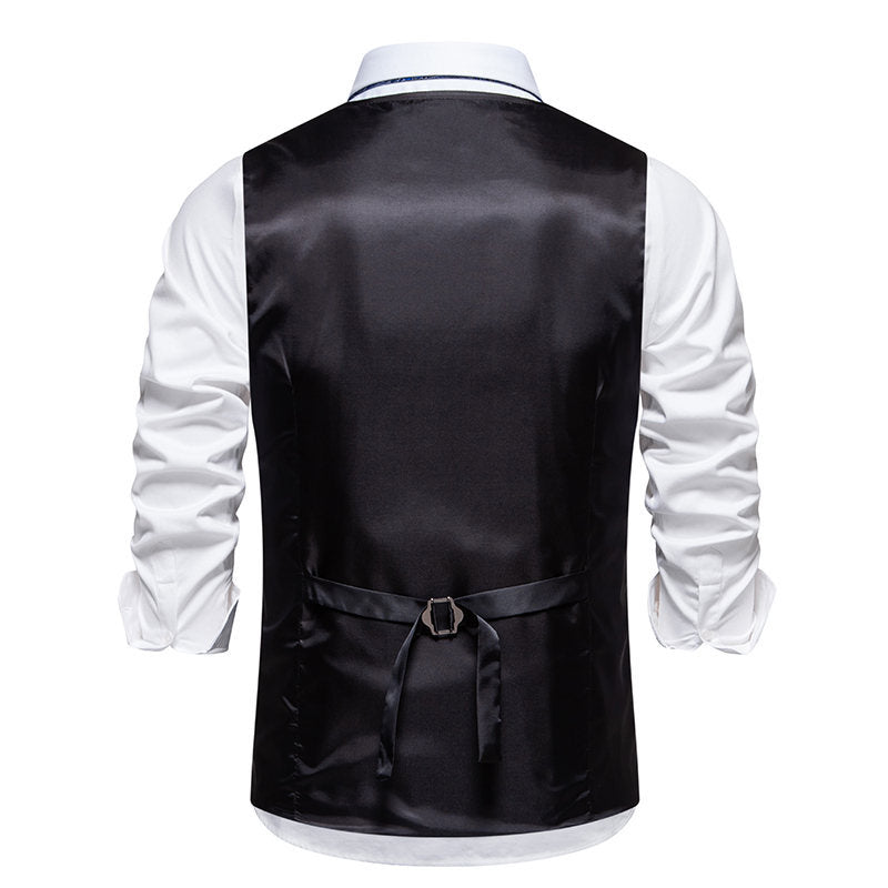 Herrer Elegant Fiskebensmønster Vest Stilla