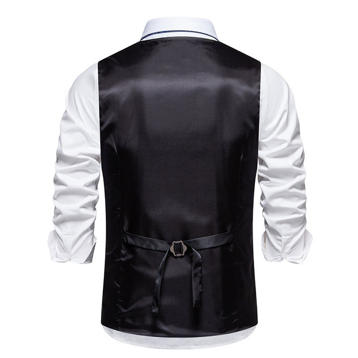 Herrer Elegant Fiskebensmønster Vest Stilla