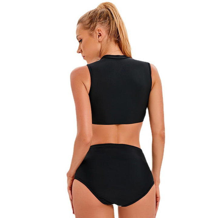 Dame sporty bikini sæt med højt skåret trusser og moderigtigt overdel Stilla