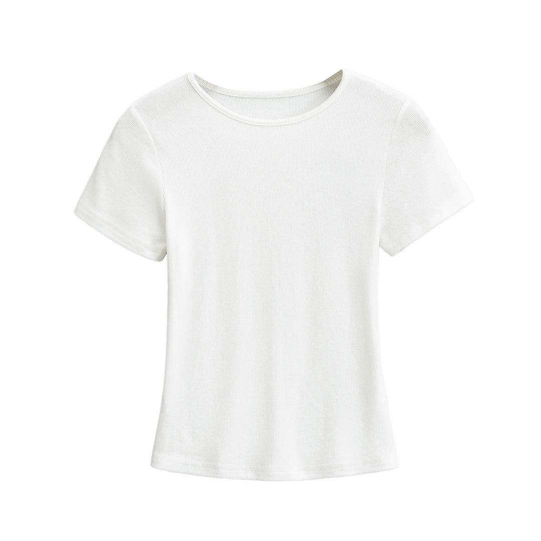 Dame klassisk rib T-shirt med let oversize snit Stilla
