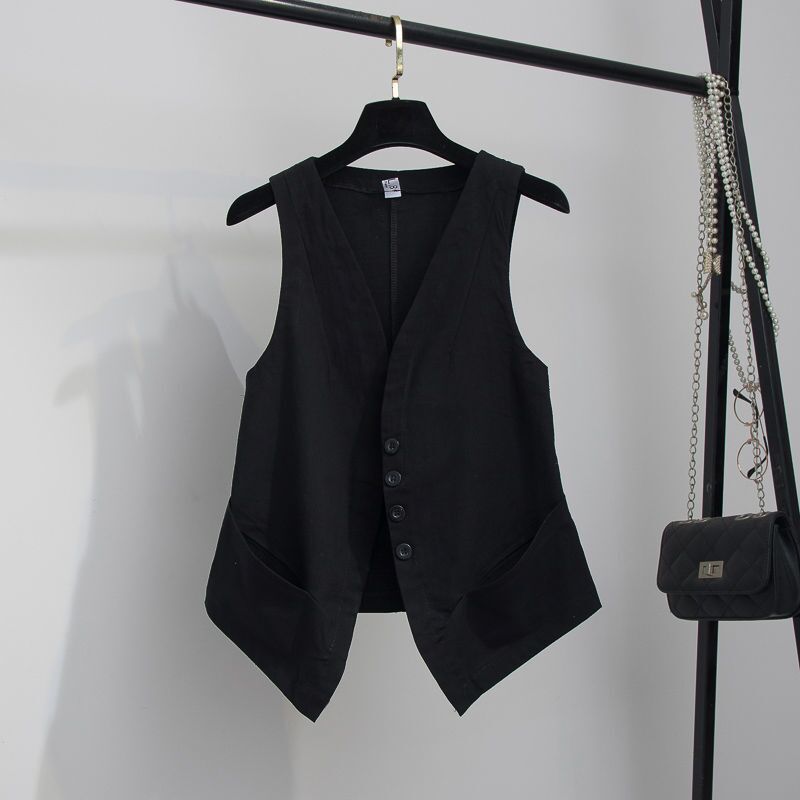 Femme Stilfulde Linned Vest Stilla