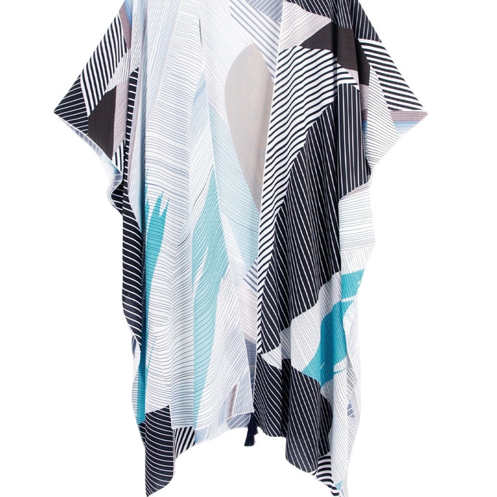 Dame Strandkaftan med usædvanligt grafisk mønster og fashionable frynser Stilla