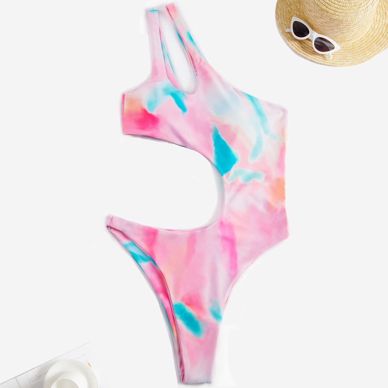 Dame Énhedsbadedragt med innovativt cut-out og asymmetrisk design Skovae