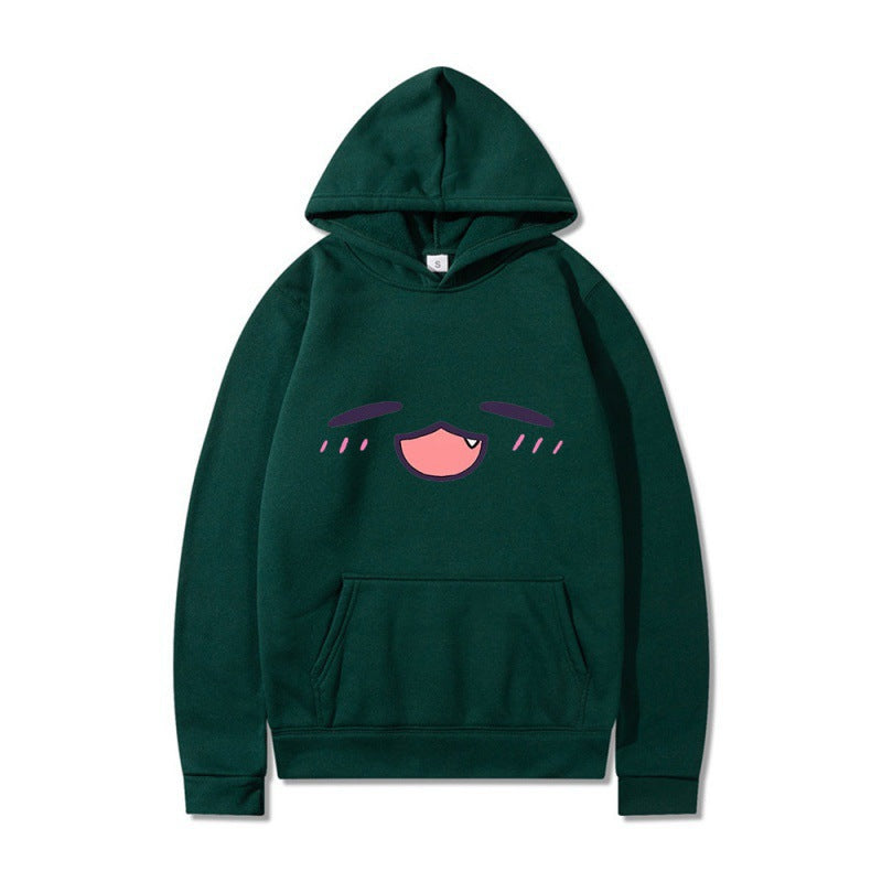 Kvinder hoodie med glad tegneserie ansigt og behagelig pasform Skovae