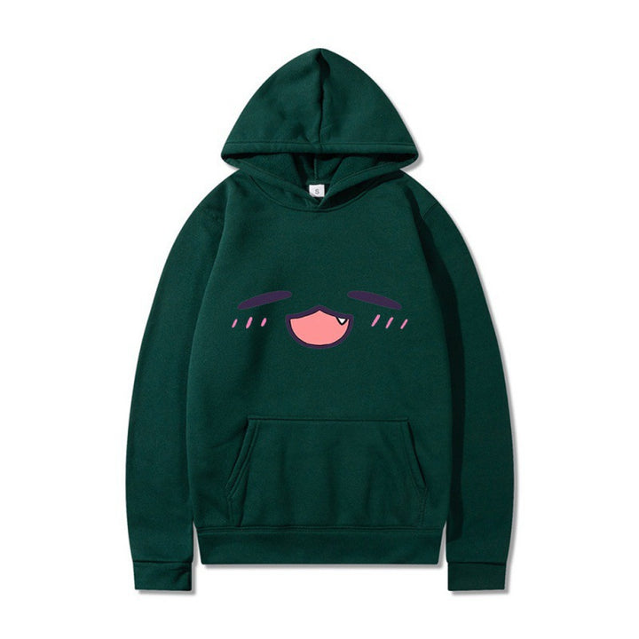 Kvinder hoodie med glad tegneserie ansigt og behagelig pasform Skovae