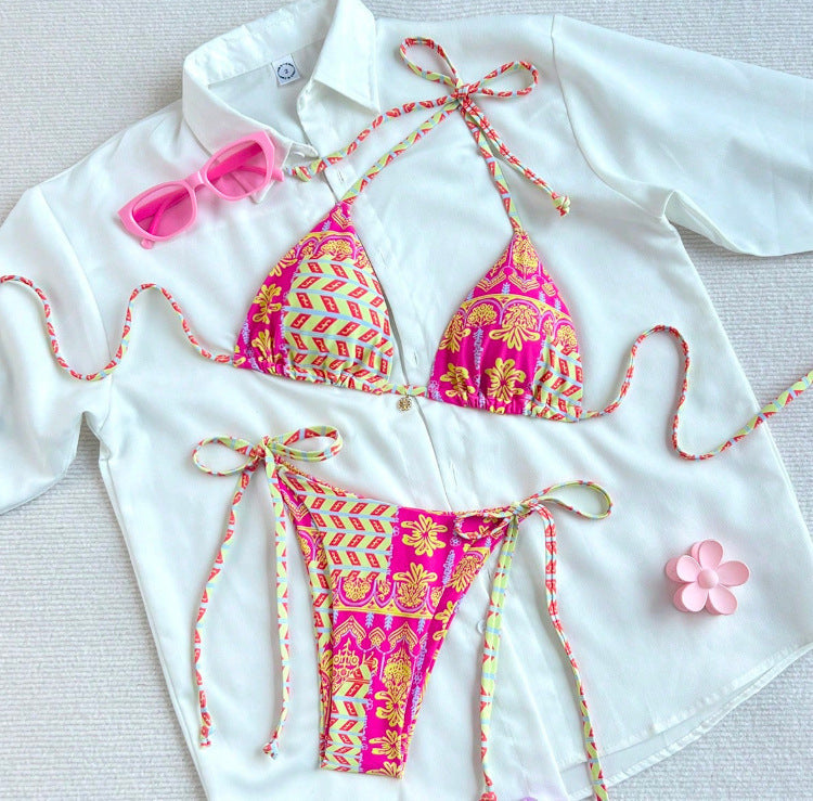 Dame to-delt bikini med moderigtigt mønster miks Skovae