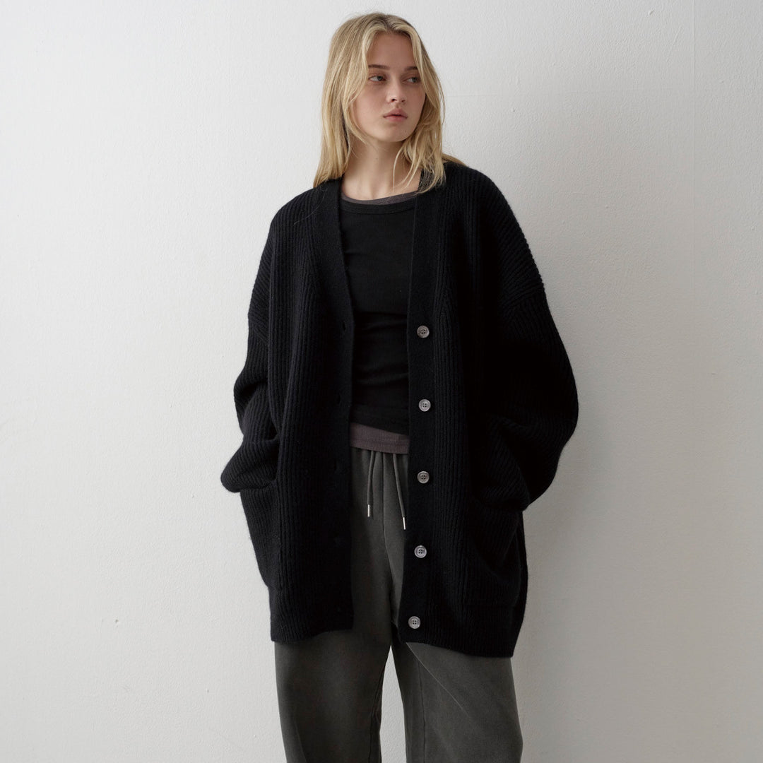 Dame chunky strik cardigan med oversized ærmer Stilla