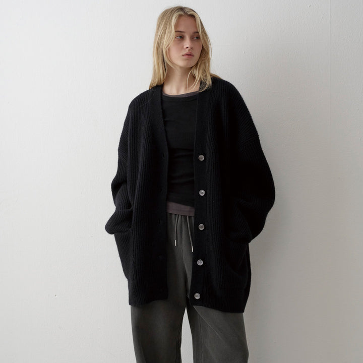 Dame chunky strik cardigan med oversized ærmer Stilla