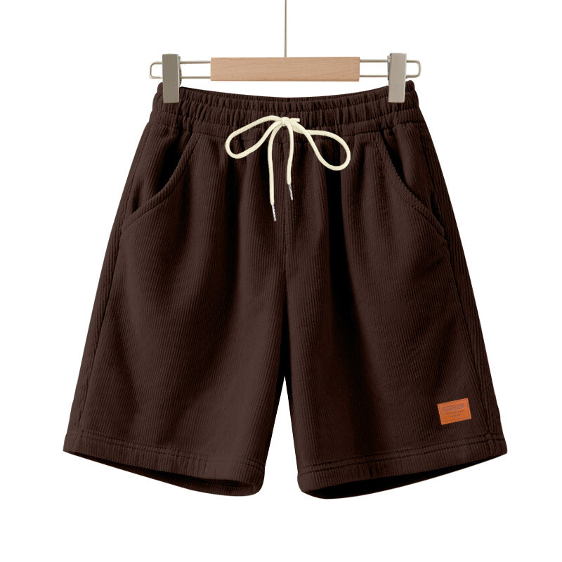 Herrer nan casual Bermuda shorts lavet af fint struktureret bomuldsblanding med elastisk talje og snor.
