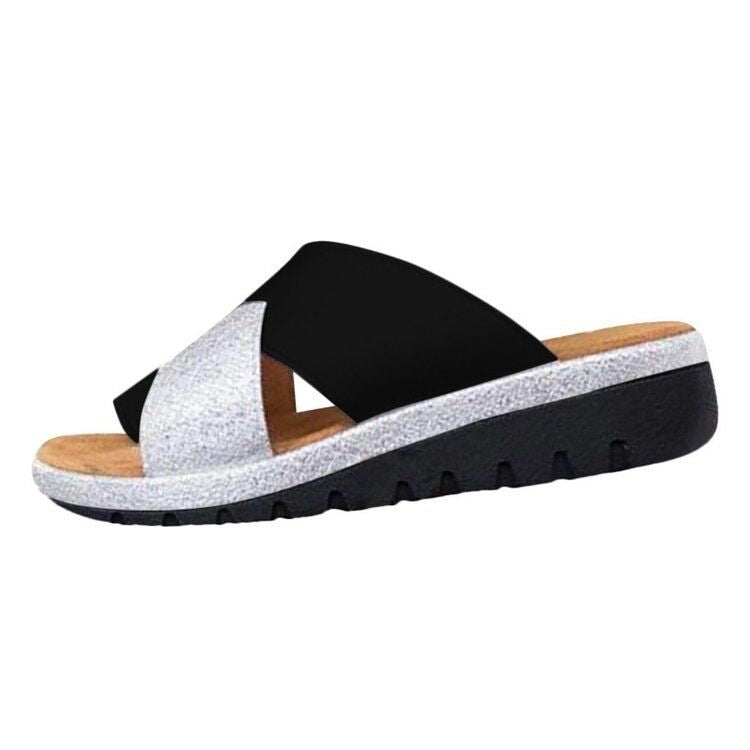 Dame moderigtige slippers med glitrende accenter og skridsikker sål Stilla