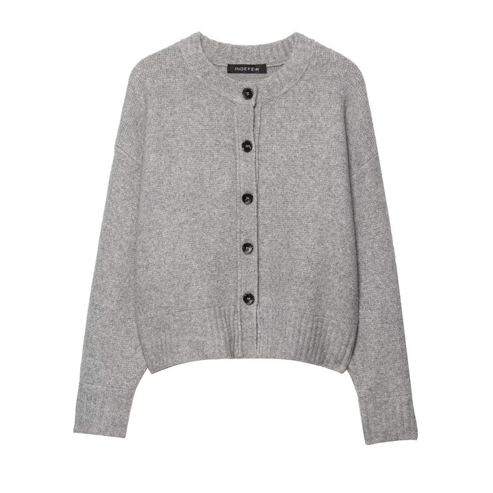 Dame afslappet strik cardigan med knapdetaljer Stilla